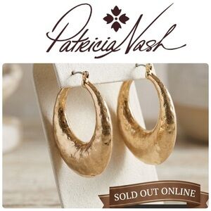 Patricia Nash Hammered Hoop Earrings Gold Sold Out